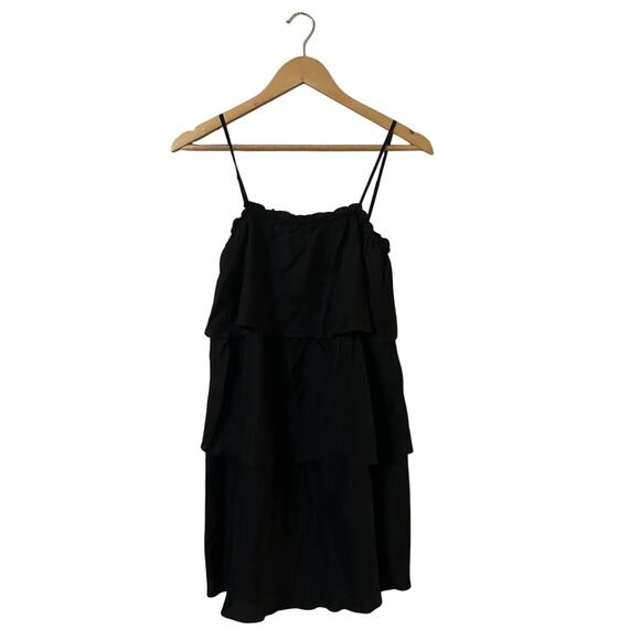 Ella Moss Black Silk Tiered Dress Size Small - Picture 1 of 5
